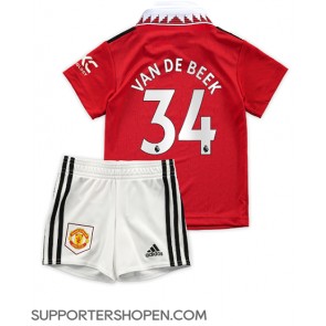 Manchester United Donny van de Beek #34 Hemmatröja Barn 2022-23 Kortärmad (+ korta byxor)